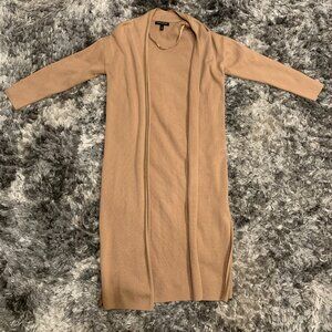 Banana Republic Women’s Long Open Front Sweater Tan Brown Size XS Cotton Blend